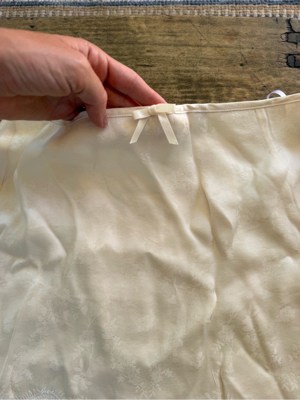 Cream Lace Hem Slip Skirt FL&L - Picture 6 of 9